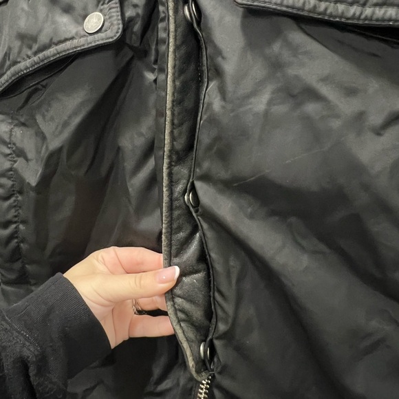 Nicole Benisti Black Brera Leather Trim Fur Accent Down Coat Size M $1,800 - Picture 10 of 16